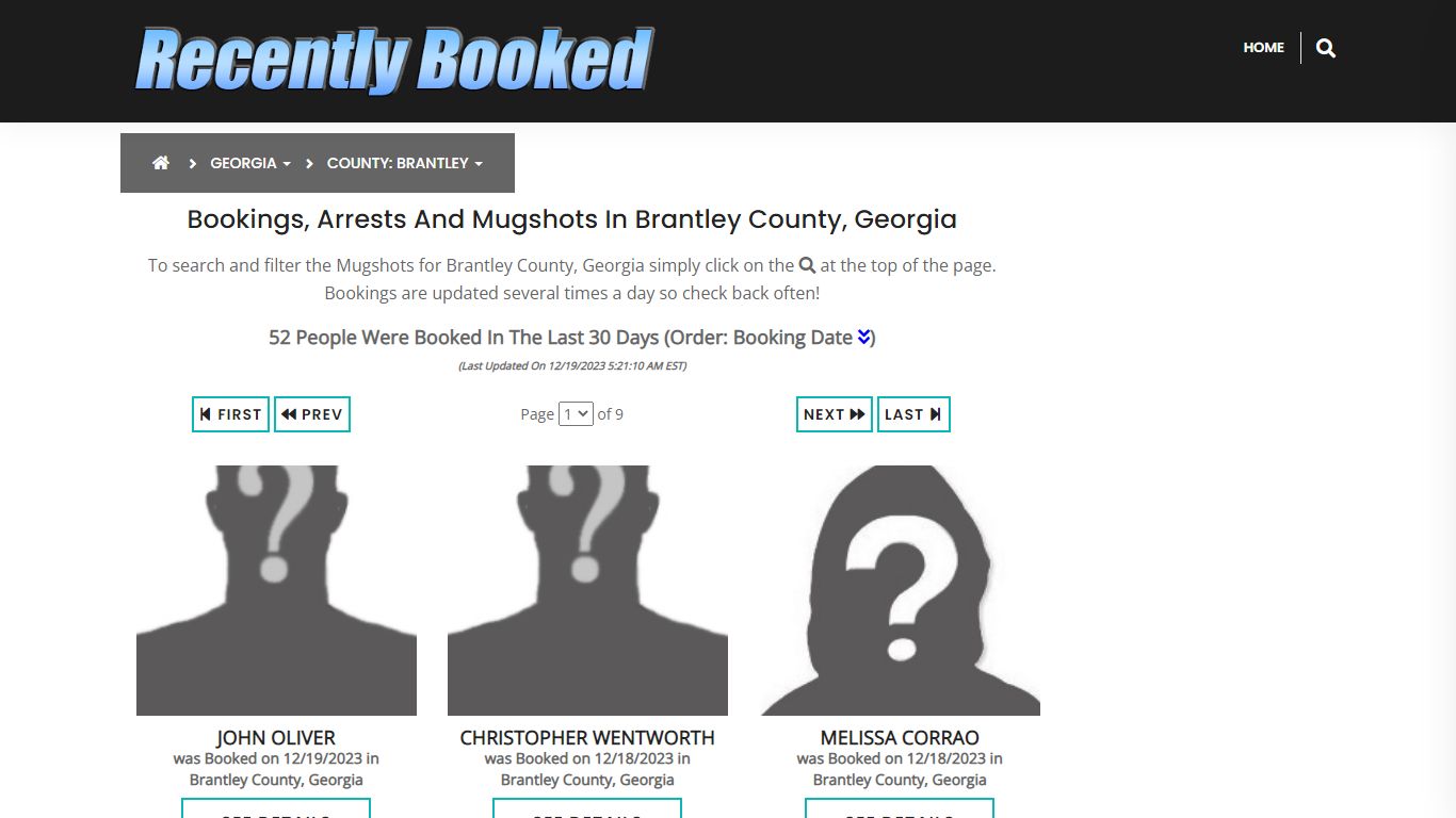 Recent bookings, Arrests, Mugshots in Brantley County, Georgia